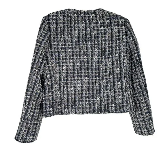 NWT J. Crew Factory Navy/Gold Tweed Jacket Size 10